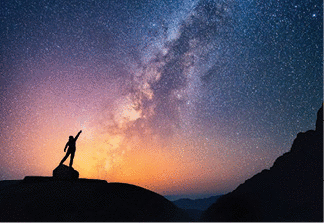  A person viewing the Milky Way.