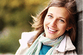 portrait of a happy young woman smiling