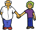 Older couple holding hands